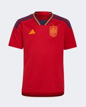 Adidas Spain 22 Home Boys Football T-Shirt Red/White Hf1408