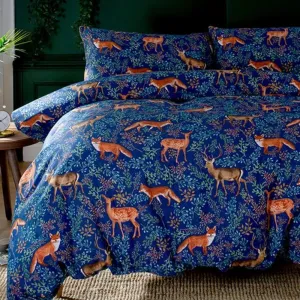 Deyongs Fox and Deer Navy King Duvet Set