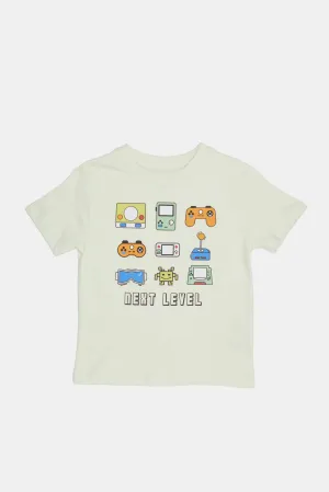 Infant Boys Mint Gaming Print T-Shirt