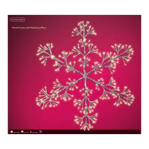 Lumineo 78cm Warm White LEDs Flashing Snowflake Decorative Christmas Light - 336 LEDs