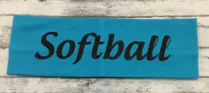 Softball Headband with  Black Glitter Vinyl