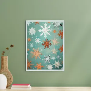 Sowpeace's Silent Snowfall: Premium Abstract Wall Prints – Handcrafted Indian-Inspired Art for Peaceful and Elegant Winter Decor