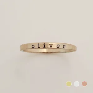 Typewriter Name Ring