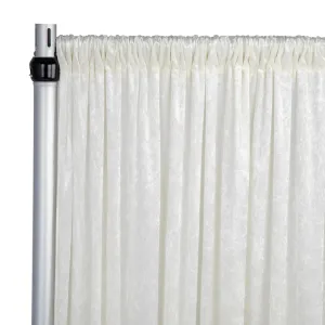 Velvet 12ft H x 52" W Drape/Backdrop Curtain Panel - Ivory