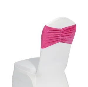 Velvet Ruffle Stretch Chair Band - Fuchsia