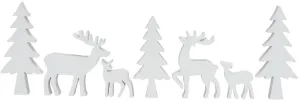 White Winter Wonderland Wooden Decor Set